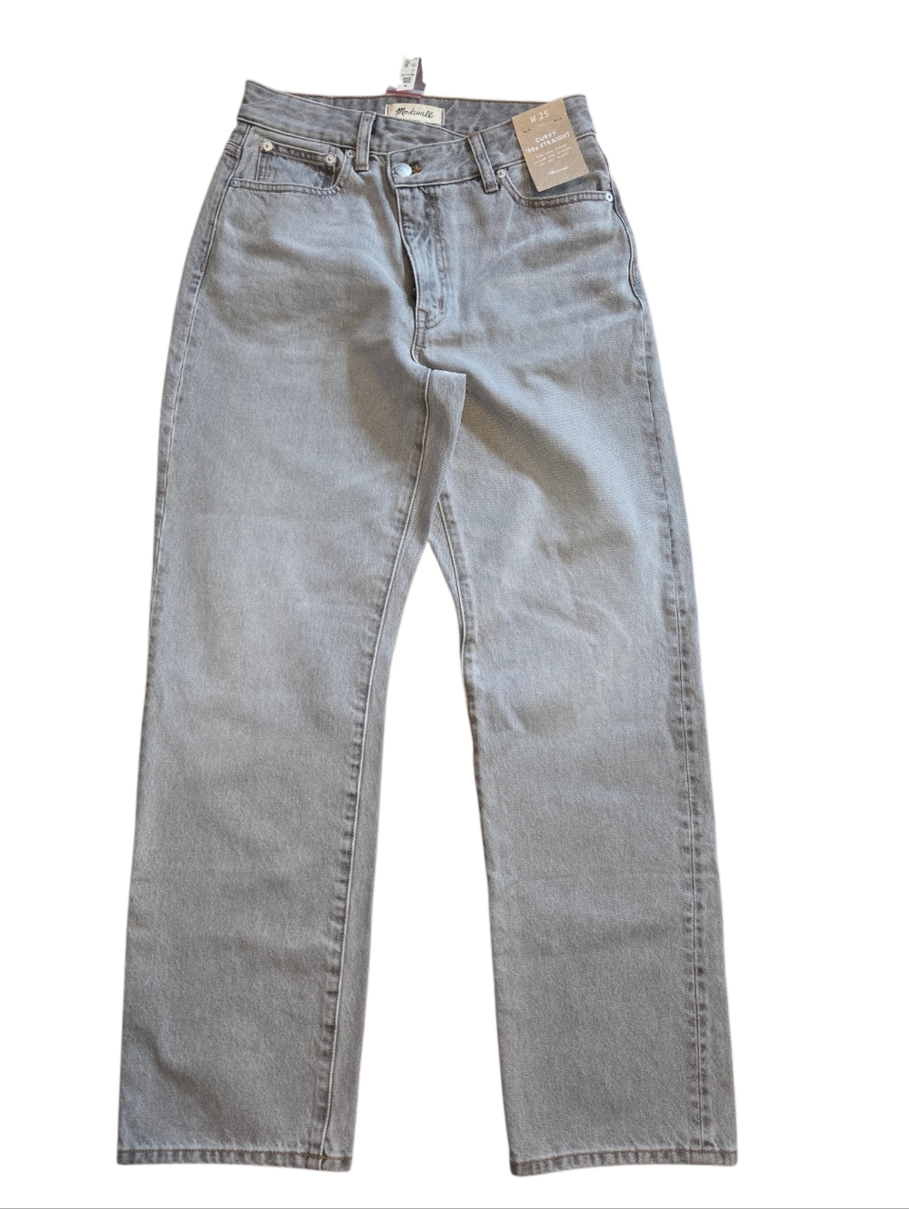 Madewell Women's Light Gray 90s Curvy Straight Leg Jeans Size 25 NWT